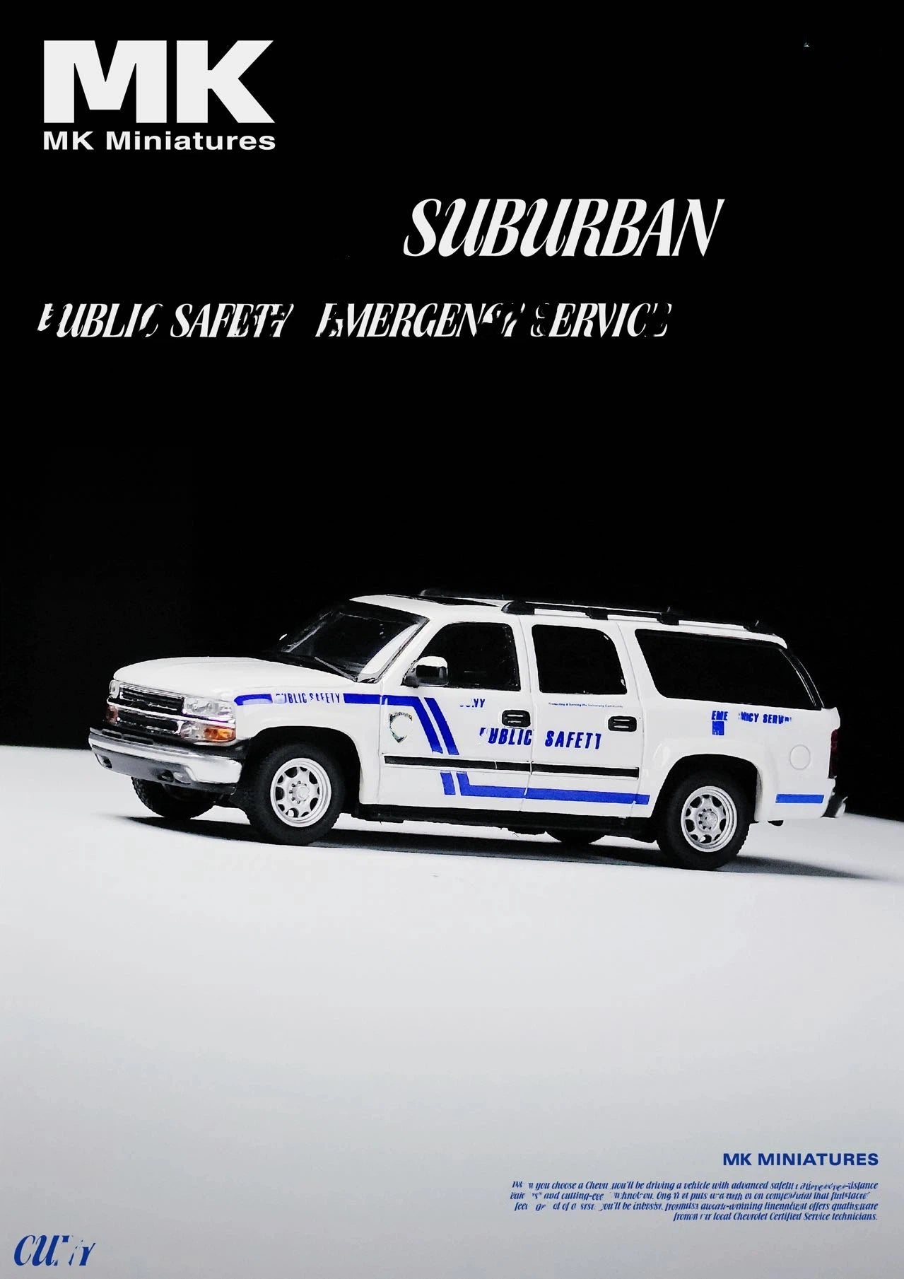 MK Miniatures 1/64 2003 Suburban Emergency Response Vehicle Diecast Model Car
