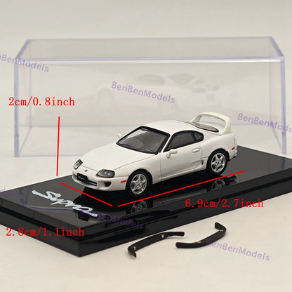 Hobby Japan 1/64 Toyota SUPRA RZ JZA80 with Active Spoiler Parts White Diecast