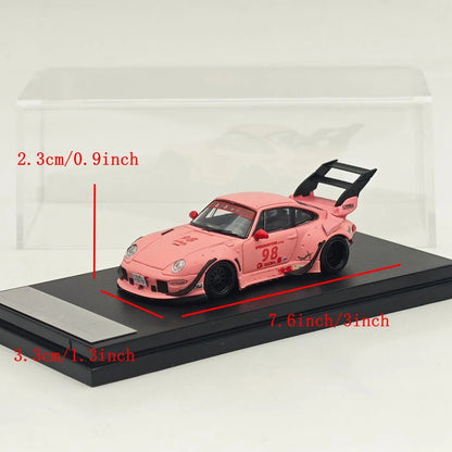 1:64 SW 993 911 #98 #91 Matte Pink / Green Diecast Model Car Limited Edition
