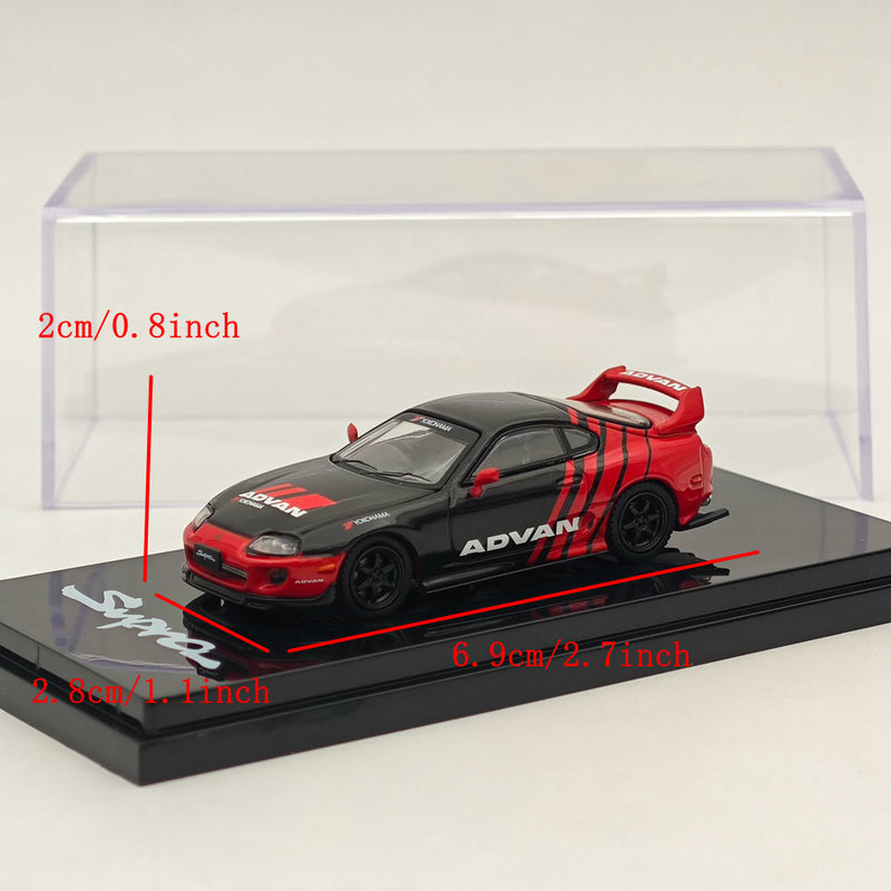 Hobby Japan 1/64 Toyota SUPRA (JZA80) 2000 YOKOHAMA ADVAN COLOR BLACK HJ645042AV Diecast Models Car Collection