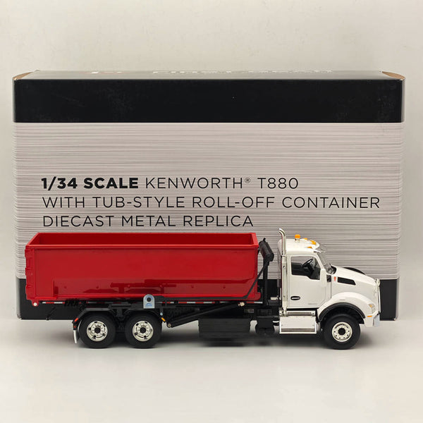 FIRST 1/34 KENWORTH T880 WITH TUB-STYLE ROLL-OFF CONTAINER Red 10-4251 Truck