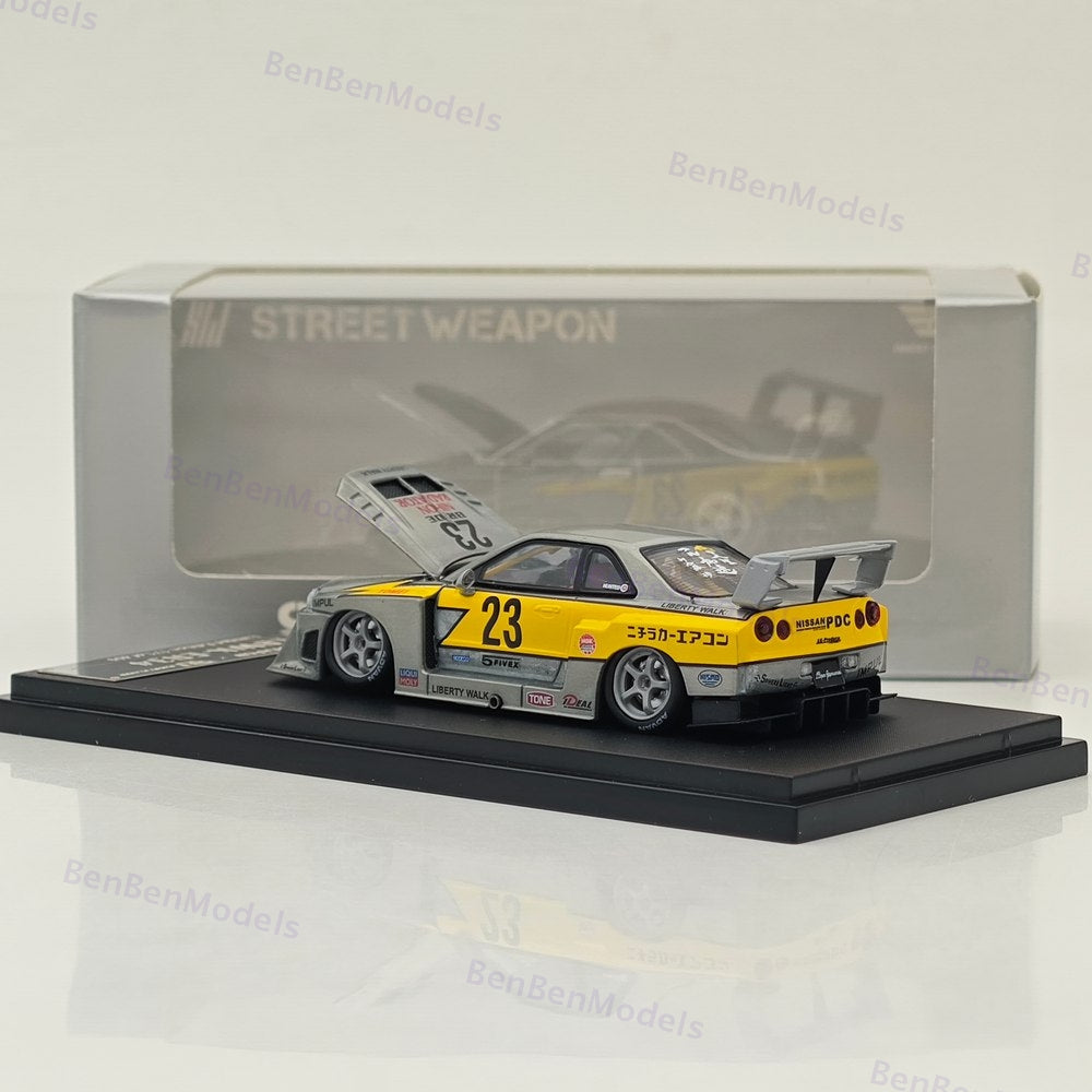 1:64 SW LBWK ER34 #23 Flash Raw Special Version Diecast Model Car Limited