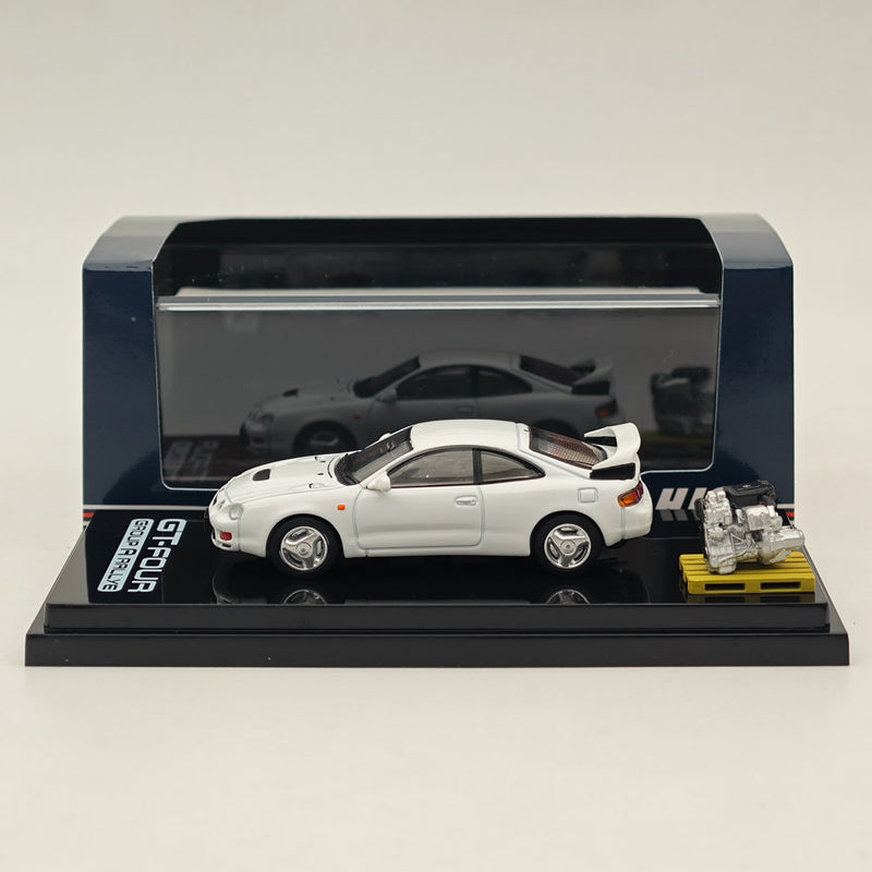 1/64 Hobby Japan Toyota CELICA GT-FOUR WRC Edition (ST205) w/ Engine HJ641064AW White Diecast Models Car Collection Auto Toys Gift