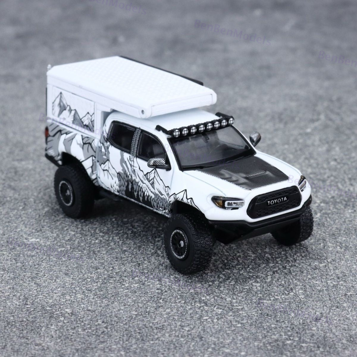 Model 1:64 Collectible Toyota Tacoma Off-Road Camper GCD Car Diecast Gifts