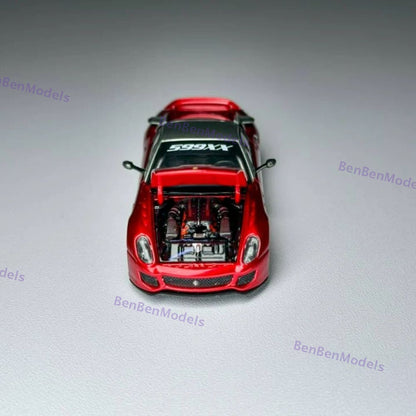 RM 1:64 Ferrari 599XX Racing Sports Model Diecast Car Model with Openable Hood