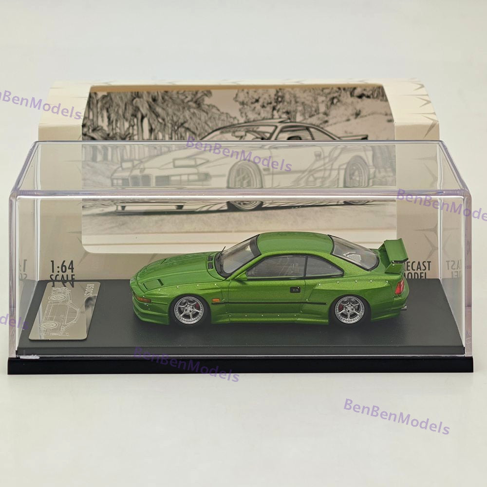 1/64 Rhino Model 850CSi E31 Green Coupe WideBody Sport Model Diecast Metal Car