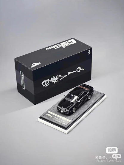 Shenzhen Cool Car Show Limited 1/64 MK Nissan JHG50 President Model Silver/Black VIP Stance
