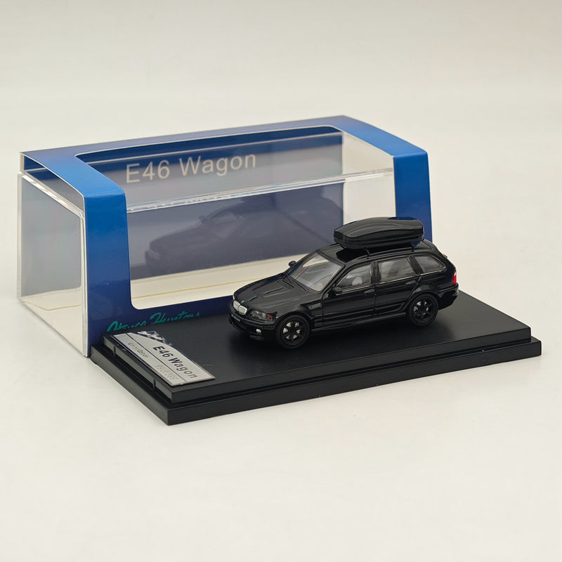 1:64 SH E46 Wagon Metallic Black Diecast Model Car Limited Collection