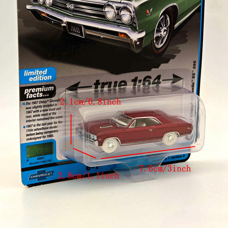 CHASE Auto World 1/64 1967 Chevy Chevelle SS 396 Ultra Red Diecast Models Car