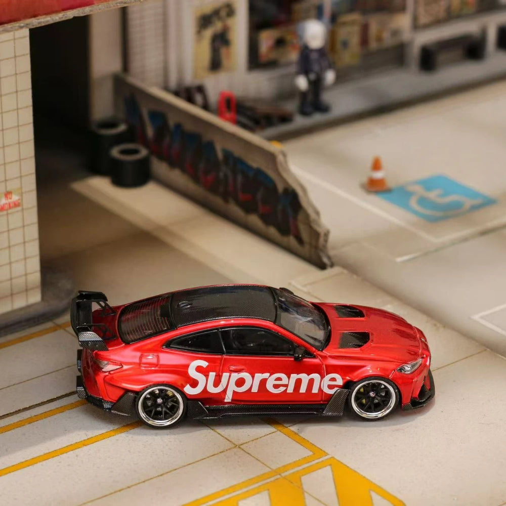 Pre-sale 1:64 SW G82 M4 KIT Wide-Body Modified Red Diecast Model Car Limited
