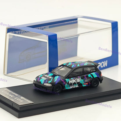 1:64 SW EG6 HKS Limited 499pcs Diecast Models Car Limited Collection Gifts