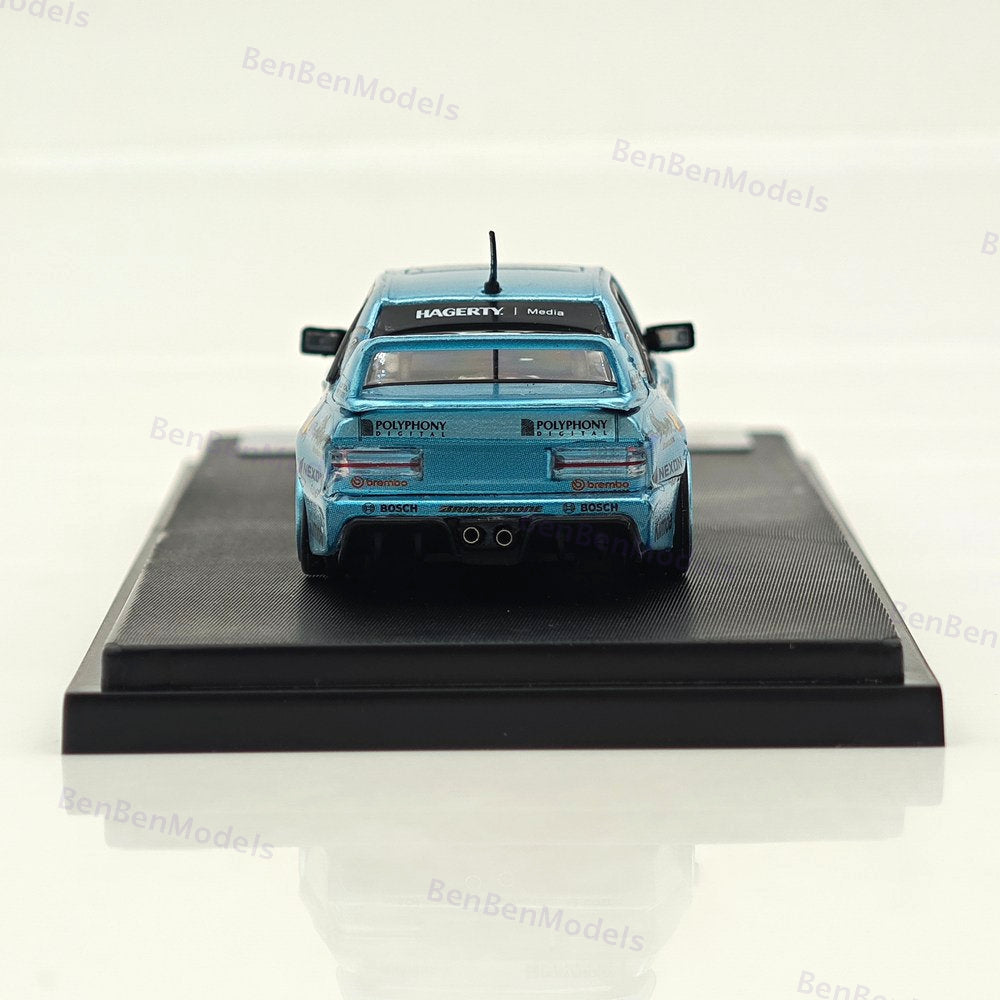 1/64 RM Mercedes Benz 190 EVO II Blue Wide-Body Modified Diecast Model Car