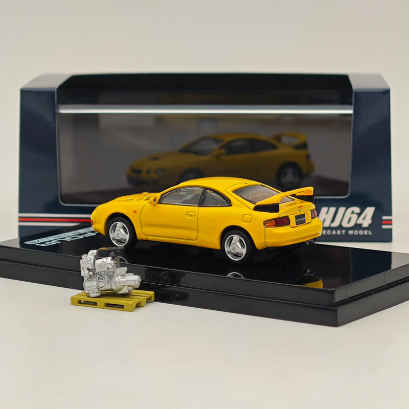 1/64 Hobby Japan Toyota CELICA GT-FOUR WRC Edition (ST205) w/ Engine HJ641064AY Yellow Diecast Models Car Collection Auto Toys Gift