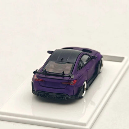1:64 STREET WARRIOR SW G82 M4 matte purple Widebody Sports Limited Diecast Model