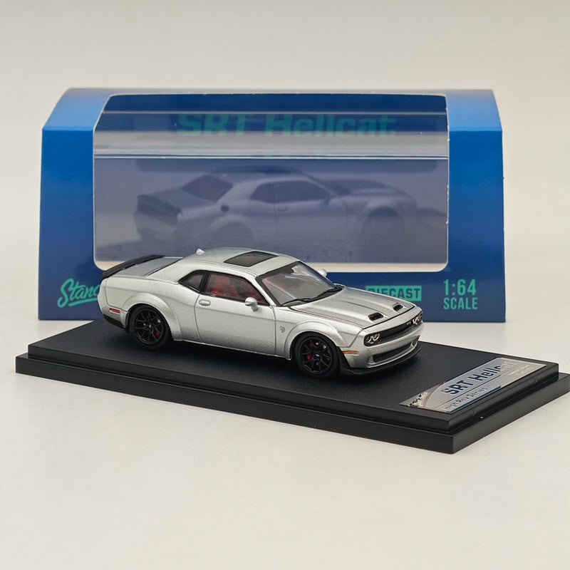 1:64 SH Dodge  SRT Hellcat Muscle Sports Silver Diecast Models Car Collection