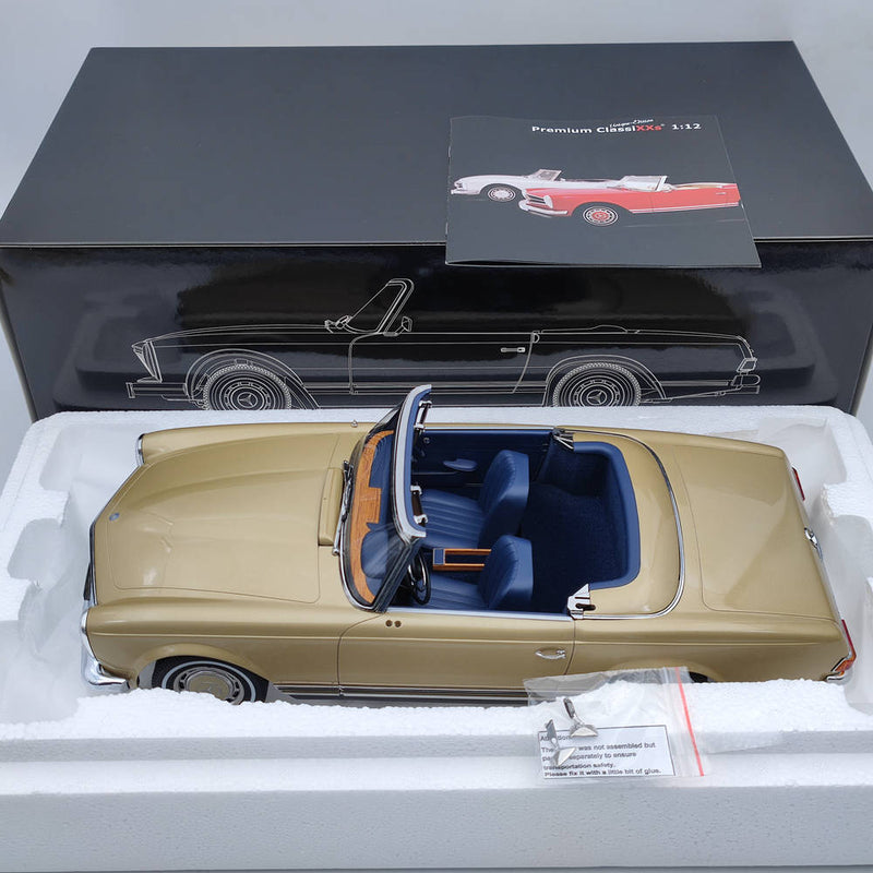 Premium ClassiXXs 1:12 MERCEDES BENZ 280SL PAGODA (W113) SPIDER OPEN 1968 Gold Toys Car Gift