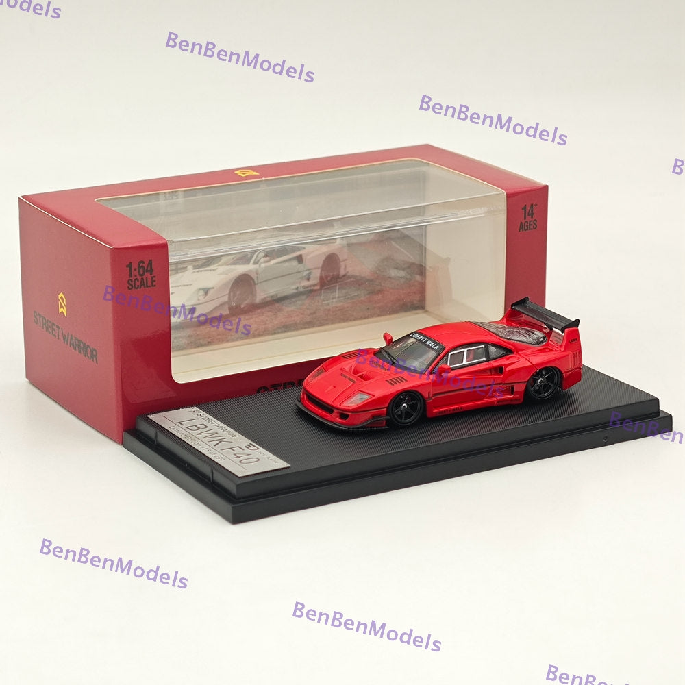 ■1/64【LBWK F40 STREET　WARRIOR】RED➕WHITE 1/64 STREET WARRIOR SW LBWK F40 White Diecast Models Car