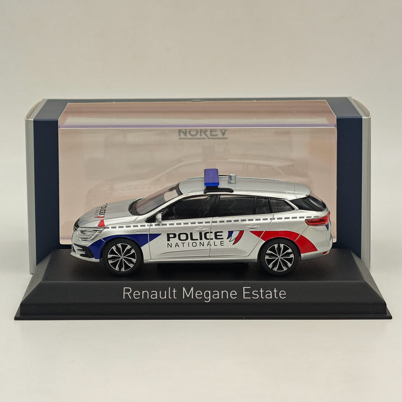 1/43 Norev Renault Megane Estate 2022 "Police Nationale" Silver Diecast Model