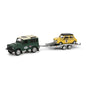 Schuco 1:87/1:64 British Racing Model for Defender + Mini Cooper Trailer