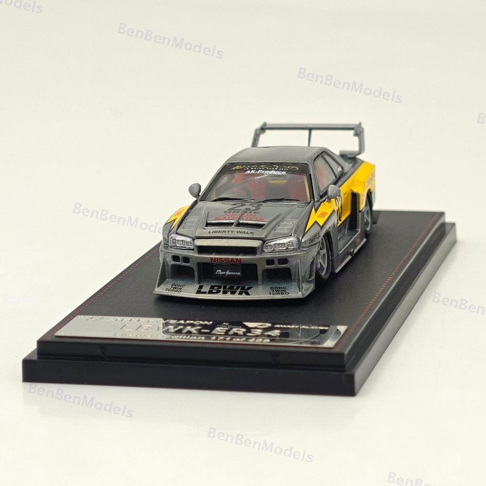 1:64 SW LBWK ER34 #23 Flash Raw Special Version Diecast Model Car Limited