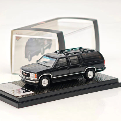 Bliss 1:64 Suburban GMT400 SUV Modèle réduit de voiture moulée sous pression blanc/noir modèle sport