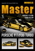 Master 1:64 Porsche 930 911 Turbo Black Bird Open Cover Engine Diecast Toys Car Models Collection Gifts