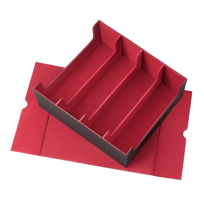Magnetic PU Leather Card Storage Box 4 Grid Large Capacity Trading Card Organizer Holder for PTCG TCG CCG OCG Collectible Game Sports Cards