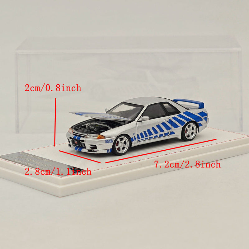 FH 1/64 Nismo Skyline GTR R33 Racing Sport Silver Diecast Models Car Toy Limited 999 Collection