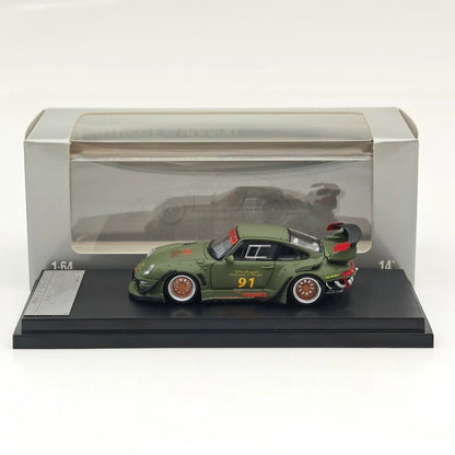 1:64 SW 993 911 #98 #91 Matte Pink / Green Diecast Model Car Limited Edition