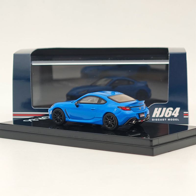 Hobby Japan 1:64 Toyota GR86 RZ With Genuine optional rear spoiler Bright Blue HJ644048BL Diecast Models Car Collection