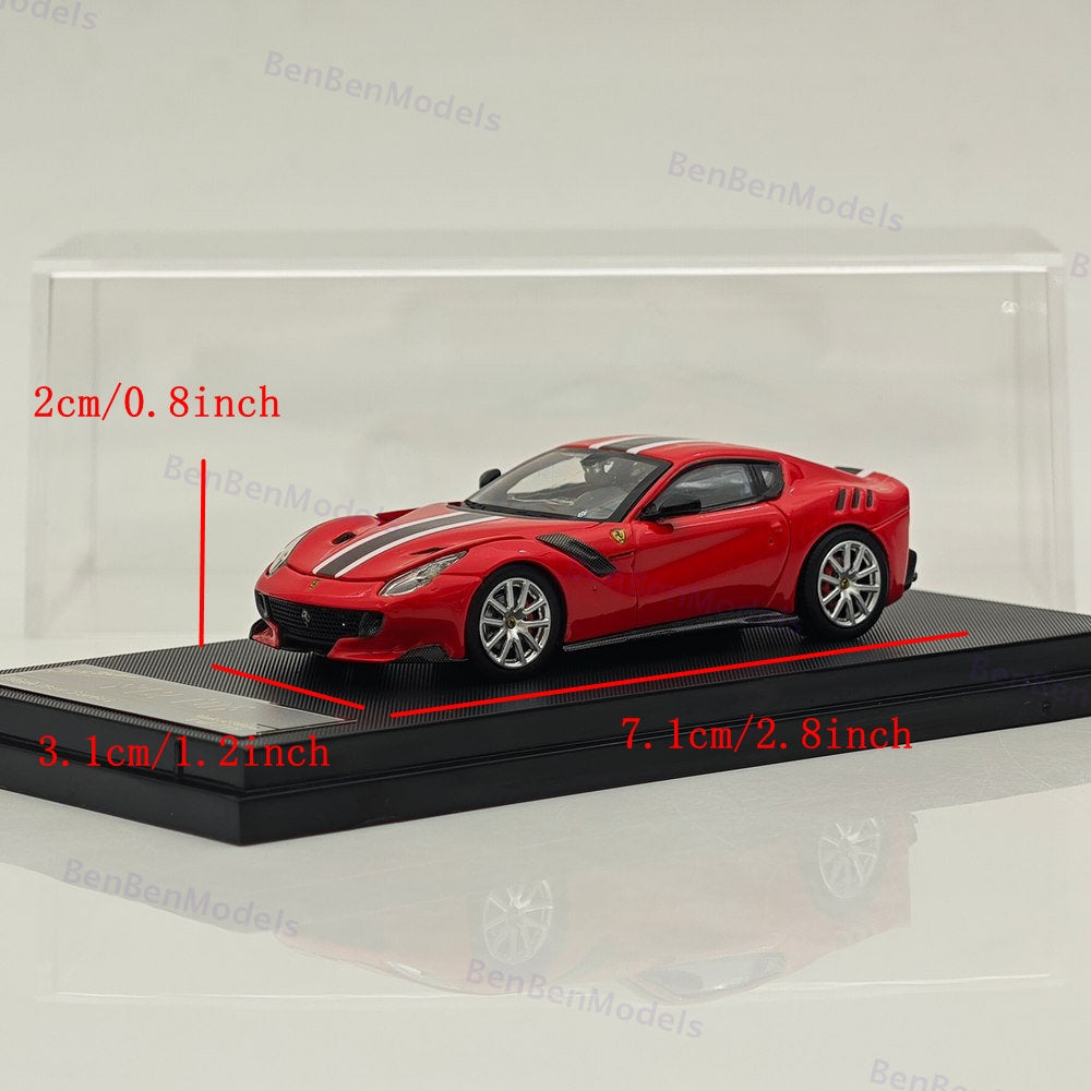 1/64 SH Ferrari F12 TDF Hood Opens Diecast Models Car Limited Red pull flower