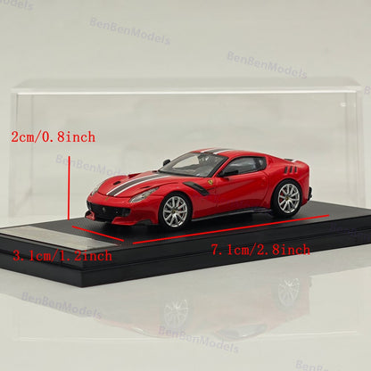 1/64 SH Ferrari F12 TDF Hood Opens Diecast Models Car Limited Red pull flower