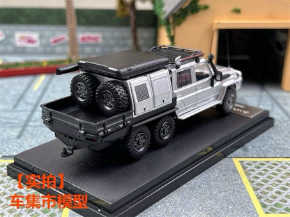 AM 1:64 Toyota Land Cruiser LC79 6X6 Double Cab Pickup Diecast Toys Car Model Gifts