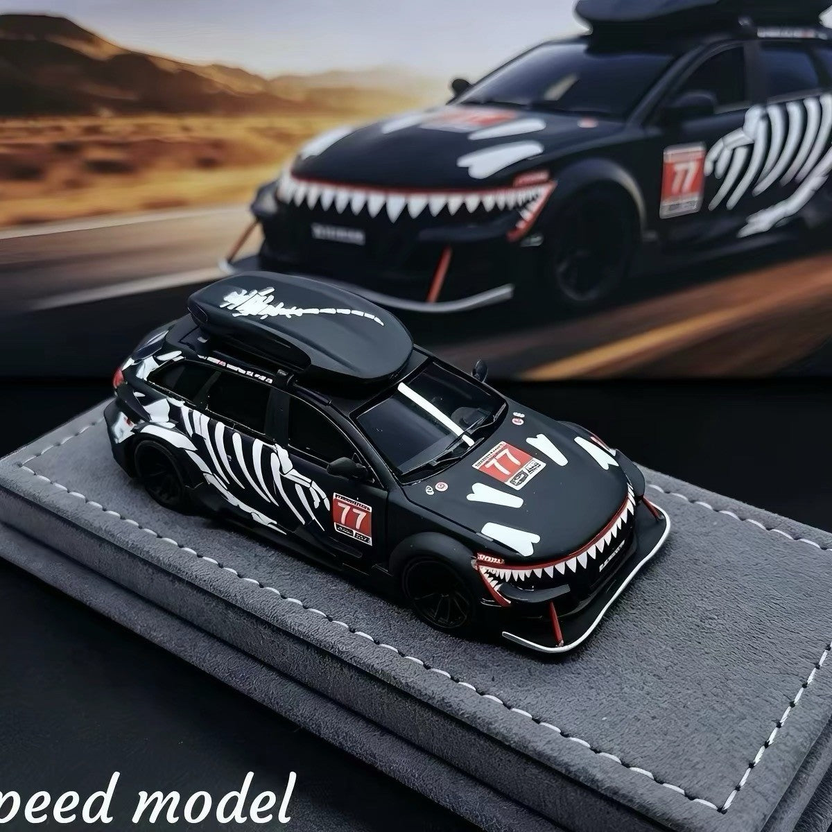 Mechspeed 1/64 Audi RS6 Avant C7 Wagon DTM Skeleton‑themed Livery Resin Car Model Gifts