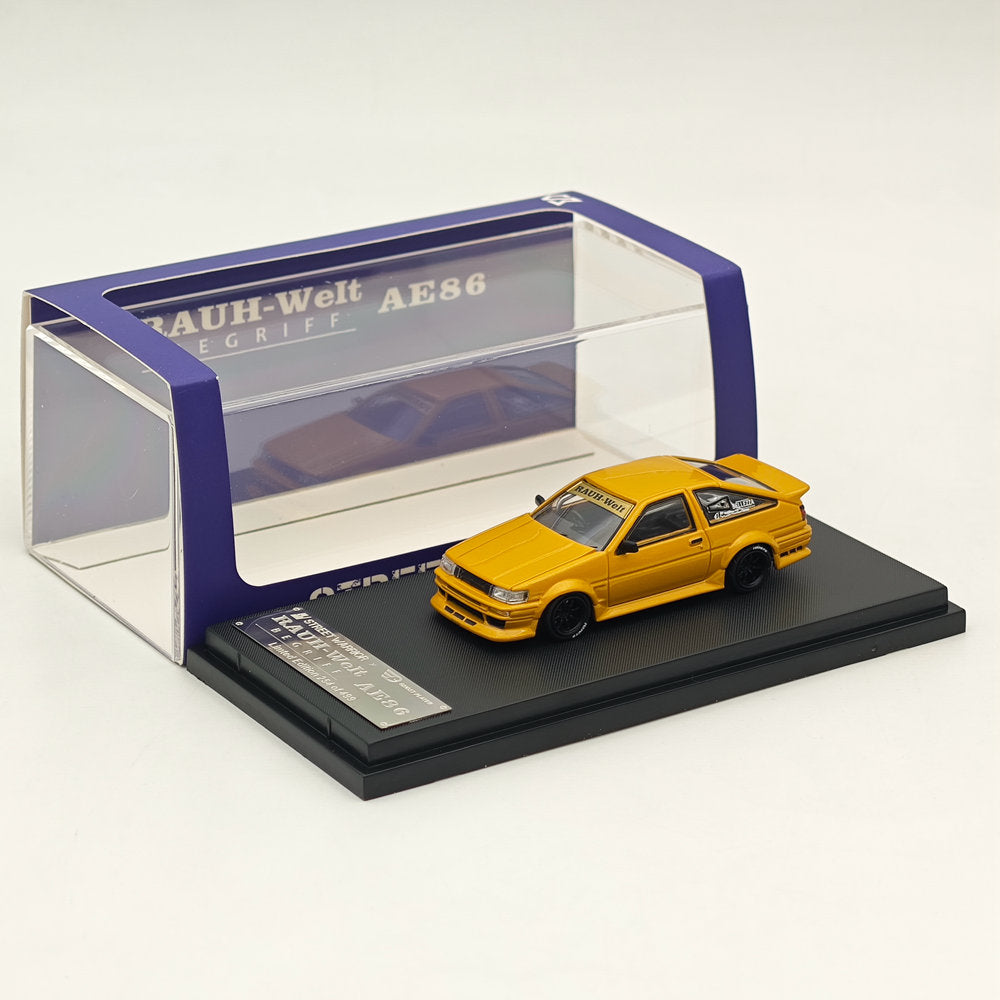 SW 1/64 RAUH-Welt RWB AE86 BELLEZZA Modèles moulés sous pression Collection limitée Jaune 