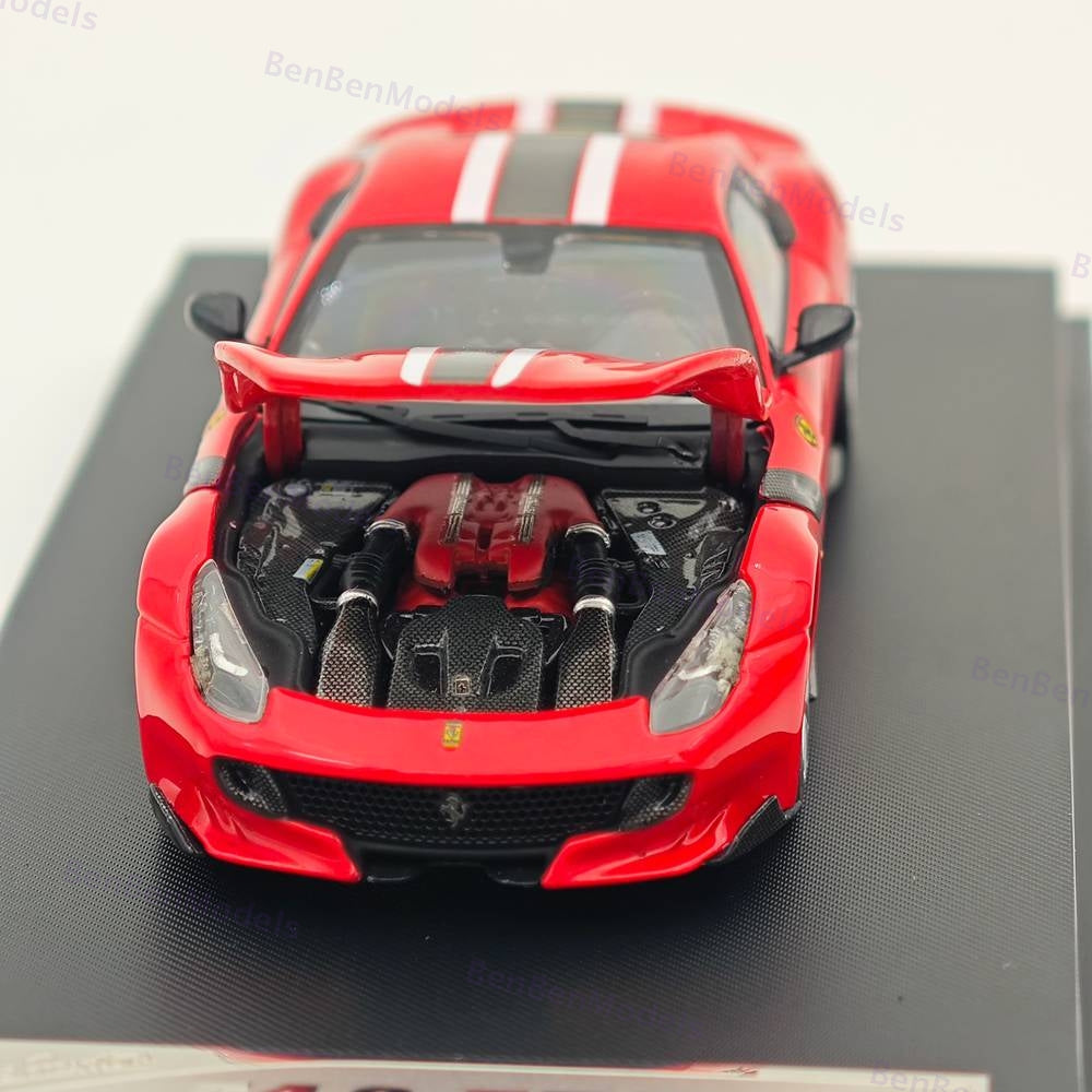 1/64 SH Ferrari F12 TDF Hood Opens Diecast Models Car Limited Red pull flower
