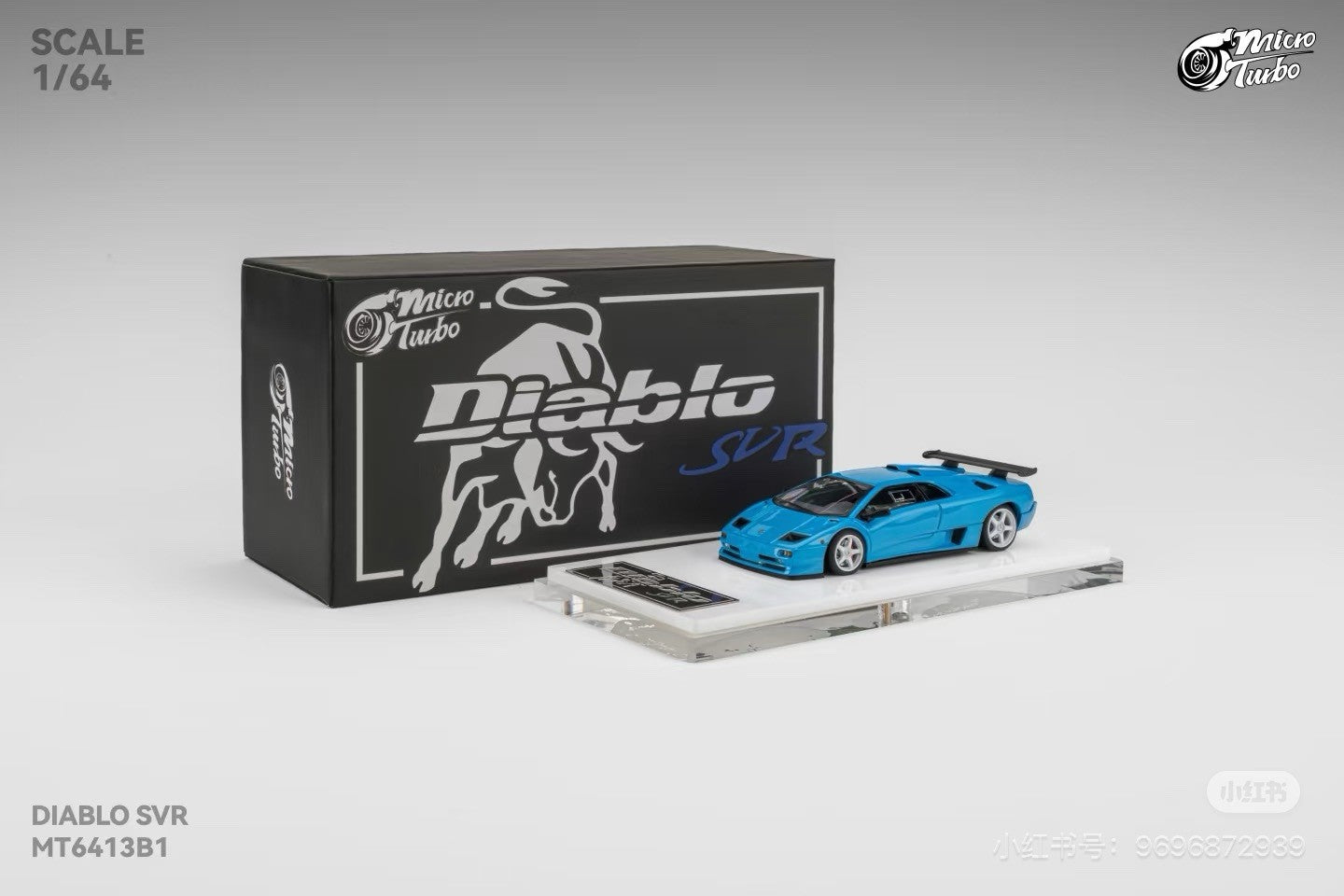 1/64 Micro Turbo Diablo SVR Metallic Blue HEC 2026 Diecast Model Collectible Car