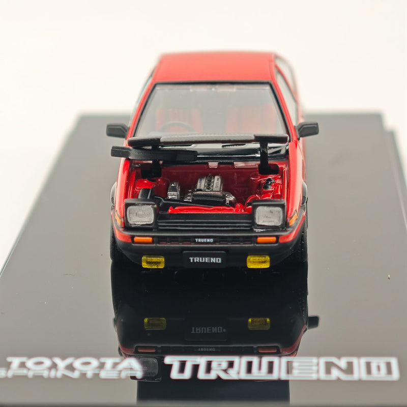 Hobby Japan 1/64 Toyota SPRINTER TRUENO GT APEX(AE86) JDM Style with CARBON BONNET Red HJ641052BRB Diecast Model Car