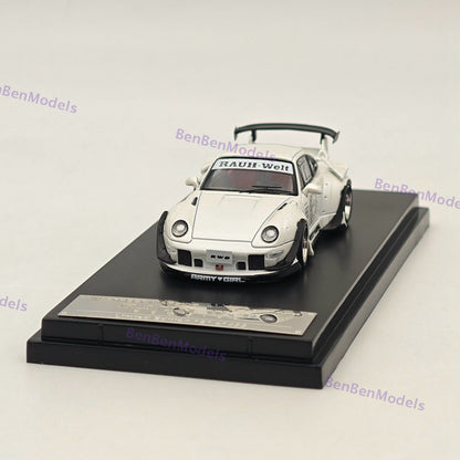 SW 1/64 Porsche RWB 993 AGL White Sport Car Alloy Limited Collection Car Model
