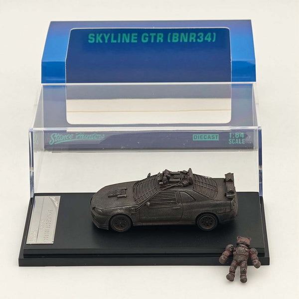 SH 1:64 Skyline GTR R34 Mad Max Figure Sports Diecast Models Car Black