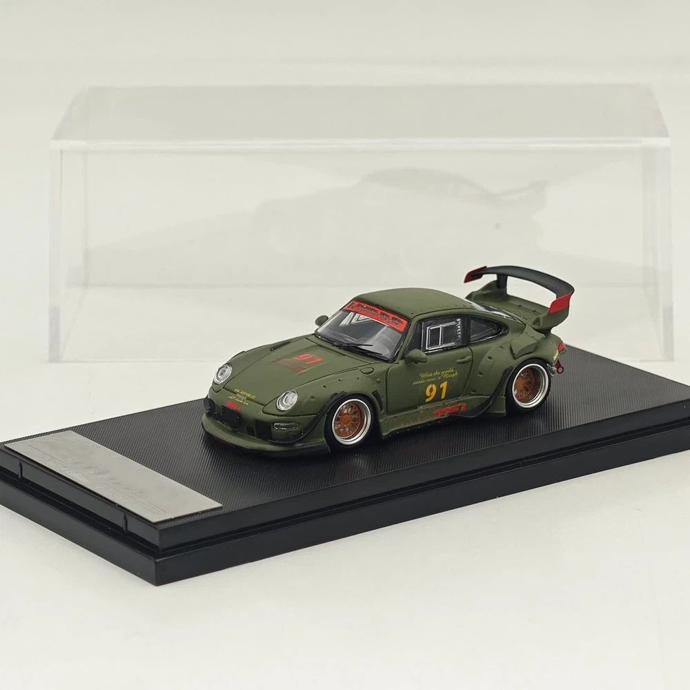 1:64 SW 993 911 #98 #91 Matte Pink / Green Diecast Model Car Limited Edition
