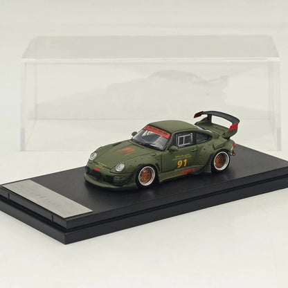 1:64 SW 993 911 #98 #91 Matte Pink / Green Diecast Model Car Limited Edition