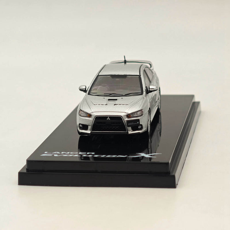 Hobby Japan 1/64 Mitsubishi Lancer Evolution X Cool Silver Metallic HJ641053AS Diecast Model Car