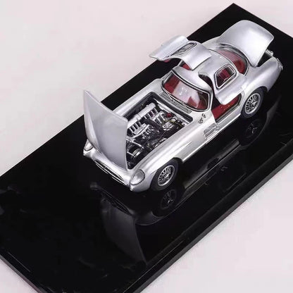 YS Model YS 1:64 300SLR Uhlenhaut Silver Diecast Model Car Limited Edition Collectible