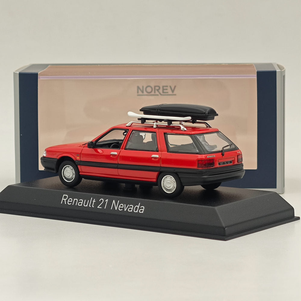 Modèle réduit de voiture moulé sous pression Norev Renault 21 Nevada rouge avec accessoires, 1989, 1/43