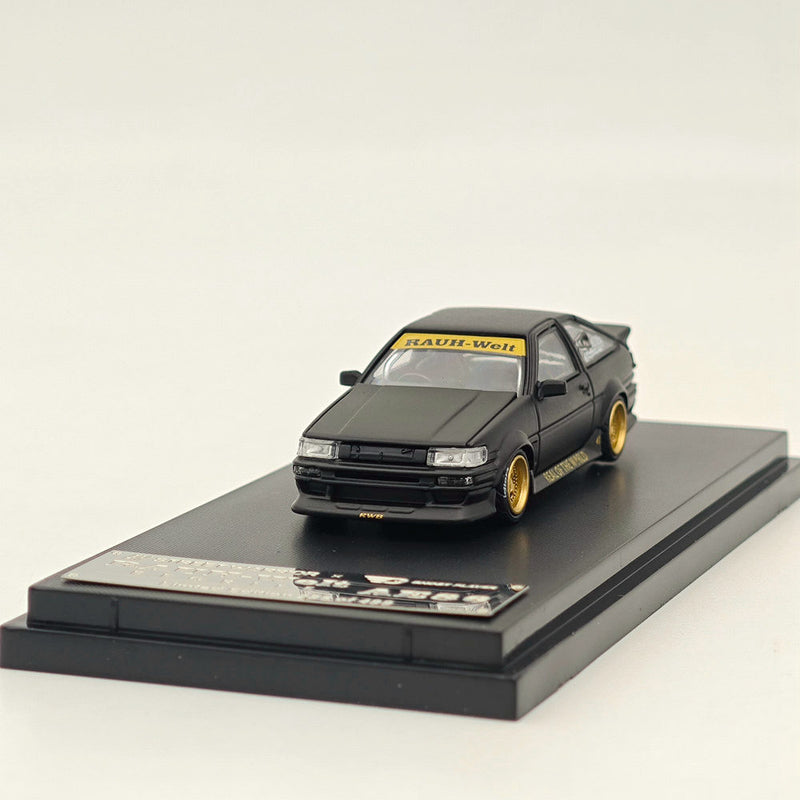 1/64 STREET WARRIOR RWB AE86 Matte Black Diecast Models Car Limited Collection