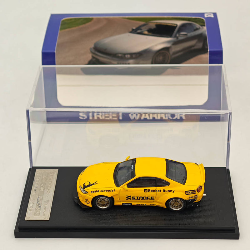 1/64 SW Nissan Silvia S15 Pandem Rocket Bunny Yellow Diecast Models Car