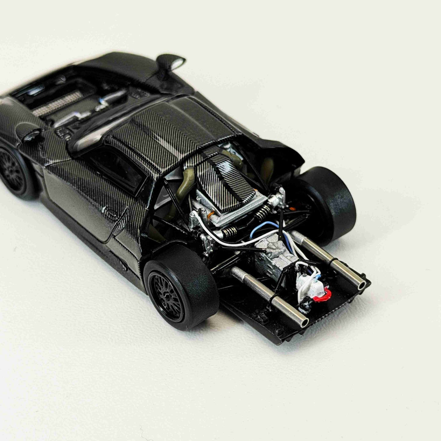 Transcend model 1:64 911 GT1 24h LeMans 1997 Black Carbon Fiber Openable Hood Diecast Model Car Limited Collection
