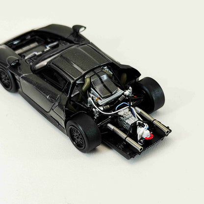 Transcend model 1:64 911 GT1 24h LeMans 1997 Black Carbon Fiber Openable Hood Diecast Model Car Limited Collection