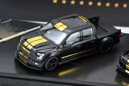 GT SHOW 1:64 Shelby F150 & Hellcat Black/Gold "American Power" livery Diecast Metal Limited Edition